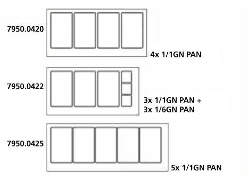 BAKKERSKOELWERKBANK GLAS RECHT 2 DEUREN 4x 1/1 GN PAN