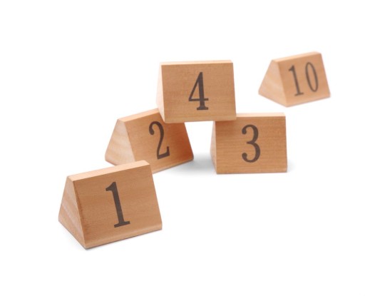 Tafelstandaards genummerd