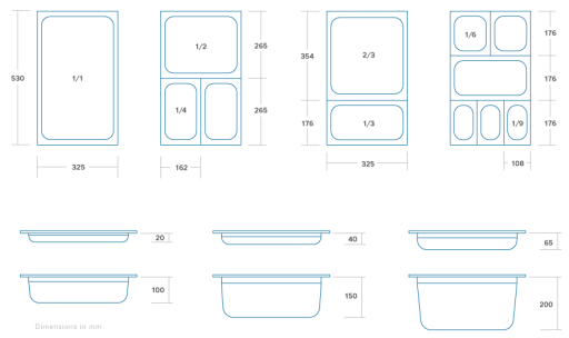 Gastronorm Bak - 1/1 GN - 4 cm Diep - Anti Aanbaklaag