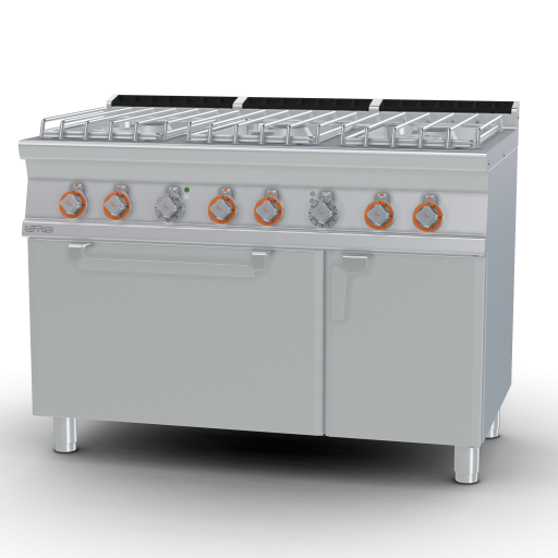 Gasfornuis - N. 6 branders - elektrische heteluchtoven 55x36x34