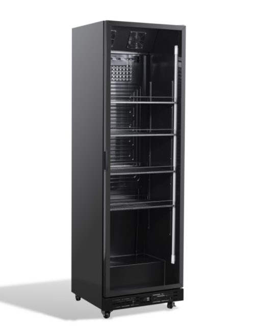KOELKAST 1 GLASDEUR ZW