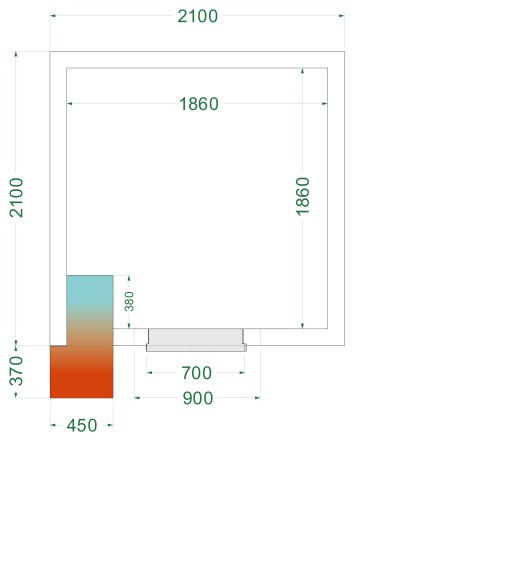 Vriescel stekkerklaar CRNF2121 2100x2100x2200