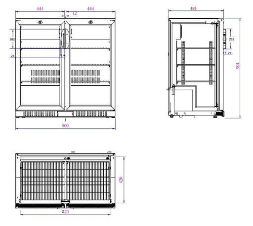 BARKOELER ZWART 2 DEUREN