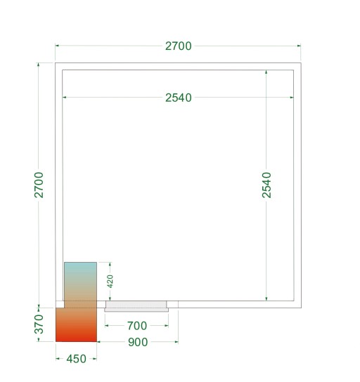 Koelcel stekkerklaar CRPF2727 2700x2700x2200