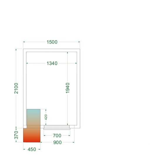 Koelcel stekkerklaar CRPF1521 1500x2100x2200