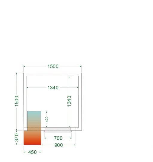 Koelcel stekkerklaar CRPF1515 1500x1500x2200