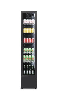 KOELKAST 1 GLASDEUR SMAL ZW