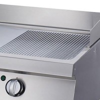 Heavy Duty Grillplaat - Half Gegroefd - Dubbel -70 cm Diep - Elektrisch