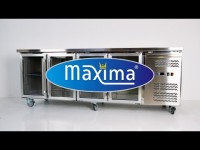 Koelwerkbank - 223 cm - 4 Glazen Deuren