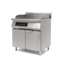 Inductie Grillplaat 700 - Glad en Gegroefd - 10000W - Dubbel - met Onderstel