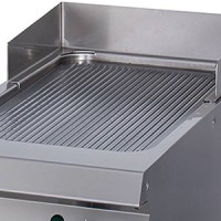 Heavy Duty Grillplaat - Gegroefd Chroom - Enkel - 70 cm Diep - Elektrisch