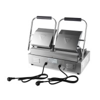 Contactgrill - Gegroefd - Dubbele Grillplaat - 2 x 22 cm