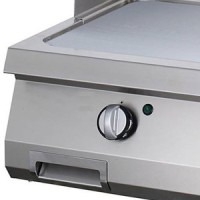 Heavy Duty Grillplaat - Half Gegroefd Chroom - Dubbel - 70 cm Diep - Elektrisch