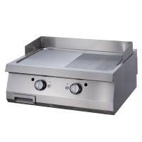 Premium Grillplaat - Half Gegroefd Chroom - Dubbel - 90 cm Diep - Gas