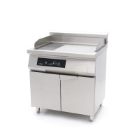 Inductie Grillplaat 700 - Glad en Gegroefd - 10000W - Dubbel - met Onderstel