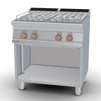 Gas heated boiling unit on open cabinet - 4 burners (included 1 Head end filler strip mod.TPA-7)