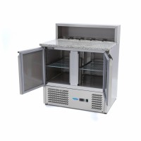 Pizzawerkbank - 90 cm - 2 Deuren - 5 x 1/6 GN - incl. RVS Afdekking