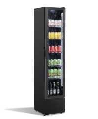 KOELKAST 1 GLASDEUR SMAL ZW