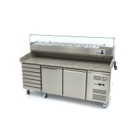 Pizzawerkbank - 202 cm - 2 Deuren - 7 Laden