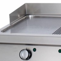 Heavy Duty Grillplaat - Half Gegroefd Chroom - Dubbel - 70 cm Diep - Gas