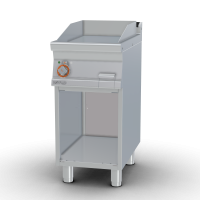 Electric Fry-top smooth chromed griddle SUPERCHROME (Moca Approved), on open cabinet, plate cm.36x51 (included 1 Head end filler strip mod.TPA-7)