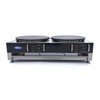 Crepebakplaat - Dubbele Crepes - 2 x 40 cm - incl. Beslagverdeler