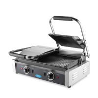 Contactgrill - Gegroefd - Dubbele Grillplaat - 2 x 22 cm