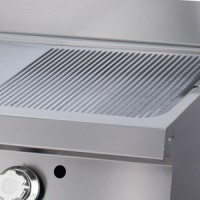 Heavy Duty Grillplaat - Half Gegroefd - Dubbel - 70 cm Diep - Gas