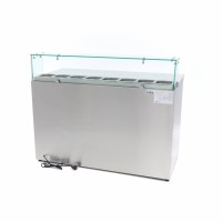 Pizzawerkbank - 137 cm - 3 Deuren - 8 x 1/6 GN - incl. Glazen Afdekking