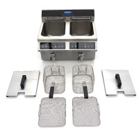 Frituurpan - 2x 8 L - 2 Manden - met Tapkraan - Inductie