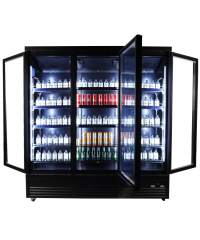 KOELKAST 3 GLASDEUREN ZWART