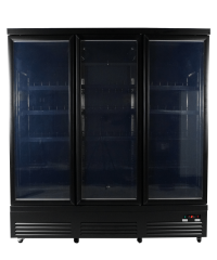 KOELKAST 3 GLASDEUREN ZWART