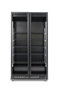 KOELKAST 2 GLASDEUREN ZW