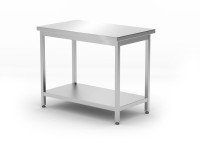 Centrale werktafel met een schap Budget Line – geschroefd, diepte: 600 mm