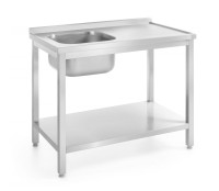 Spoeltafel met plank – geschroefd, diepte 600 mm