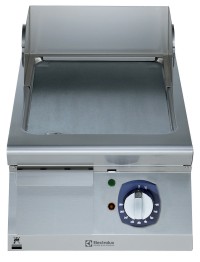 BAKPLAAT, 1 ZONE, GLAD, GEBORSTELD CHROOM, HORIZONTAAL, 400 MM, TOPMODEL, ELEKTRISCH