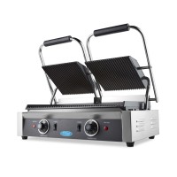 Contactgrill - Gegroefd - Dubbele Grillplaat - 2 x 22 cm