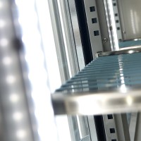 Koelwerkbank - 223 cm - 4 Glazen Deuren