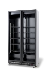 KOELKAST 2 GLASDEUREN ZW