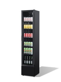 KOELKAST 1 GLASDEUR SMAL ZW
