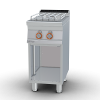 Gas heated boiling unit on open cabinet - 2 burners (included 1 Head end filler strip mod.TPA-7)