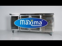 Koelwerkbank - 180 cm - 3 Glazen Deuren