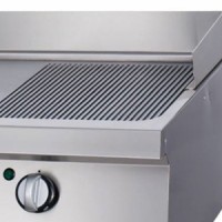 Heavy Duty Grillplaat - Half Gegroefd Chroom - Dubbel - 70 cm Diep - Gas