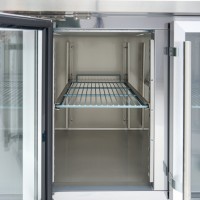 Koelwerkbank - 223 cm - 4 Glazen Deuren