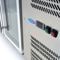 Koelwerkbank - 180 cm - 3 Glazen Deuren