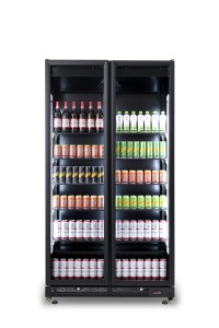 KOELKAST 2 GLASDEUREN ZW