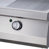 Heavy Duty Grillplaat - Half Gegroefd - Dubbel -70 cm Diep - Elektrisch