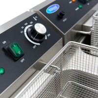 Frituurpan - 2 x 16 L - 2 Manden - met Tapkraan en Opbergruimte - 230V