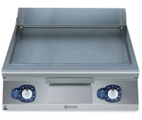 BAKPLAAT, 2 ZONES, GLAD, GEBORSTELD CHROOM, 800 MM, TOPMODEL, GAS