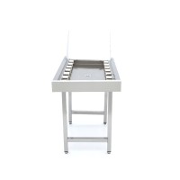 Afvoer Rollertafel van RVS - voor Korventransport Vaatwasser